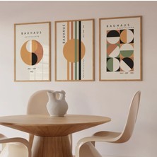 Pam Studio Modern Bauhaus Poster Seti – 3 Parça Geometrik Çerçeveli Tablo
