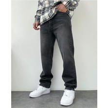 Taşlamalı Siyah Baggy Pantolon