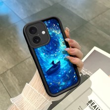 HONTINGA iPhone 16 ile Uyumlu Kılıfı Düşüme Önleyici Basitlik Anti Düşme Kamera Korumali Denizdeki Küçük Tekne Desen Yumuşak Silikon Telefon Kılıfı Kadın ve Erkek Için Uygundur K2-0256