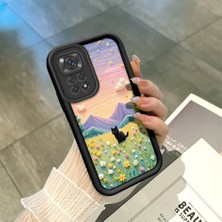 HONTINGA Xiaomi Redmi Note 11S ile Uyumlu Kılıfı Düşüme Önleyici Basitlik Anti Düşme Kamera Korumali Çiçeklerdeki Kedi Desen Yumuşak Silikon Telefon Kılıfı Kadın ve Erkek Için Uygundur K2-0254