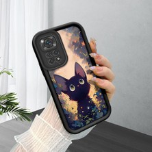 HONTINGA Xiaomi Redmi Note 11S ile Uyumlu Kılıfı Düşüme Önleyici Basitlik Anti Düşme Kamera Korumali Çiçeklerdeki Kedi Desen Yumuşak Silikon Telefon Kılıfı Kadın ve Erkek Için Uygundur K2-0254
