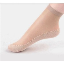 Bemp 3’lü Kadın 35-39 Numara Ten Rengi Tül Soket Çorap, Koton Tabanlı 15 Fit