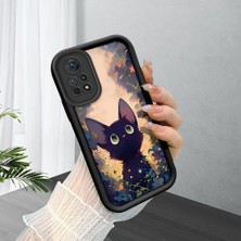 HONTINGA Xiaomi Redmi Note 11 Pro ile Uyumlu Kılıfı Düşüme Önleyici Basitlik Anti Düşme Kamera Korumali Çiçeklerdeki Kedi Desen Yumuşak Silikon Telefon Kılıfı Kadın ve Erkek Için Uygundur K2-0254