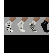 Bemp 4’lü Sevimli Inek Desenli Unisex 36-40 Numara Kolej Çorabı