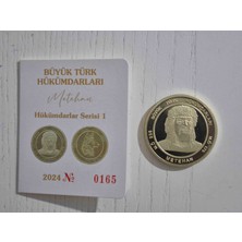 Edi Antik Büyük Türk Hükümdarları Metehan Pirinç.; 4cm Çapında.; Sertifikasıyla Beraber.; Gökbörü Yeleli Kurt.