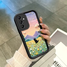 HONTINGA Samsung Galaxy A14 ile Uyumlu Kılıfı Düşüme Önleyici Basitlik Anti Düşme Kamera Korumali Çiçeklerdeki Kedi Desen Yumuşak Silikon Telefon Kılıfı Kadın ve Erkek Için Uygundur K2-0254