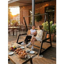 Fs Grup | Bahçe Salıncağı 3 Kişilik Metal Gövdeli Bahçe Salıncağı 130X190 cm