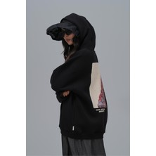 Oversize Baskılı Kapüşonlu Sweatshirt - Anti-Peeling %100 Pamuk - S - 7xl