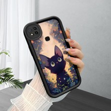 HONTINGA Xiaomi Redmi 10A ile Uyumlu Kılıfı Düşüme Önleyici Basitlik Anti Düşme Kamera Korumali Çiçeklerdeki Kedi Desen Yumuşak Silikon Telefon Kılıfı Kadın ve Erkek Için Uygundur K2-0254