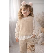 Gültekin Bebe Bebiço Kız Süveterli 3 Lü Takım 2-5 YAŞ-5423720 - Bej