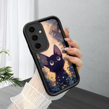 HONTINGA Samsung Galaxy S24 Fe ile Uyumlu Kılıfı Düşüme Önleyici Basitlik Anti Düşme Kamera Korumali Çiçeklerdeki Kedi Desen Yumuşak Silikon Telefon Kılıfı Kadın ve Erkek Için Uygundur K2-0254