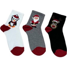 Bemp 3’lü Unisex 9-14 Yaş Çocuk Yılbaşı Çorabı