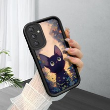 HONTINGA Samsung Galaxy M34 ile Uyumlu Kılıfı Düşüme Önleyici Basitlik Anti Düşme Kamera Korumali Çiçeklerdeki Kedi Desen Yumuşak Silikon Telefon Kılıfı Kadın ve Erkek Için Uygundur K2-0254
