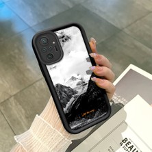 HONTINGA Xiaomi Redmi Note 10 Pro ile Uyumlu Kılıfı Düşüme Önleyici Basitlik Anti Düşme Kamera Korumali Dağ Deseni Siyah Desen Yumuşak Silikon Telefon Kılıfı Kadın ve Erkek Için Uygundur K2-0259