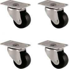 Marsilyan Furç Tablalı Bilyalı Teker - 32MM - Siyah HKS233 - 4 Adet