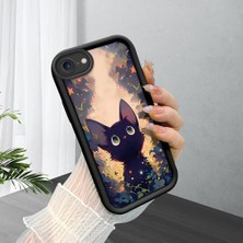 HONTINGA iPhone Se 2020 ile Uyumlu Kılıfı Düşüme Önleyici Basitlik Anti Düşme Kamera Korumali Çiçeklerdeki Kedi Desen Yumuşak Silikon Telefon Kılıfı Kadın ve Erkek Için Uygundur K2-0254