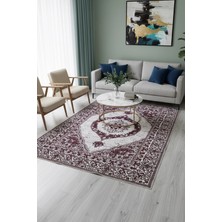 Lugmo Kilim Savan Çift Taraflı Modern Desenli Yıkanabilir Pamuklu Dokuma 2x3 Metre Bordo