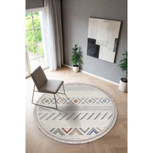 Colore Home Lapis Renkli Bukle Yuvarlak Daire Halı Antre Halısı Hol Halısı