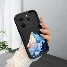 HONTINGA Xiaomi Redmi Note 14 ile Uyumlu Kılıfı Düşüme Önleyici Basitlik Anti Düşme Kamera Korumali Dağ Deseni Siyah Desen Yumuşak Silikon Telefon Kılıfı Kadın ve Erkek Için Uygundur K2-0259