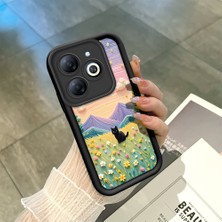 HONTINGA Infinix Smart 8 ile Uyumlu Kılıfı Düşüme Önleyici Basitlik Anti Düşme Kamera Korumali Çiçeklerdeki Kedi Desen Yumuşak Silikon Telefon Kılıfı Kadın ve Erkek Için Uygundur K2-0254