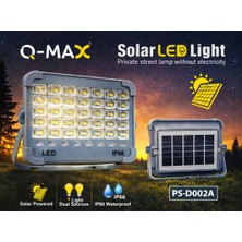 farissu Q-Max Solar LED Işıldak IP66 Su Geçirmez 5 Modlu Güneş Enerjili Aydınlatma PS-D002A