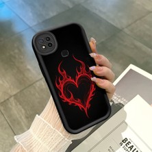HONTINGA Xiaomi Redmi 9c ile Uyumlu Kılıfı Düşüme Önleyici Basitlik Anti Düşme Kamera Korumali Kalp Deseni Siyah Desen Yumuşak Silikon Telefon Kılıfı Kadın ve Erkek Için Uygundur K2-0257