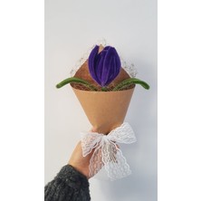 Badem Hediyecilik El Yapımı Lale Şönil Çiçek Buket – Dekoratif, Solmayan, Hediye Için Ideal