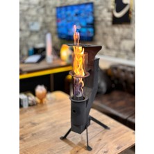 Çadır Dünyası Mini Pelet Sobası - Cam Borulu & Üst Izgaralı Taşınabilir Model