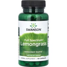 Swanson Full Spectrum Lemongrass, 400 Mg, 60 Caps.