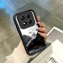HONTINGA Xiaomi Redmi Note 14 Pro Plus ile Uyumlu Kılıfı Düşüme Önleyici Basitlik Anti Düşme Kamera Korumali Dağ Deseni Siyah Desen Yumuşak Silikon Telefon Kılıfı Kadın ve Erkek Için Uygundur K2-0259