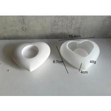 Hobiflex Silikon Kalıp Taş Tozu Parafin Ithal Dekoratif Tealight Kalp Figür Mumluk Kalıbı Epoksi HB120-0175