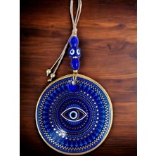 Nevamel Mavi Camlı Nazar Boncuklu Göz Motifli Duvar Süsü