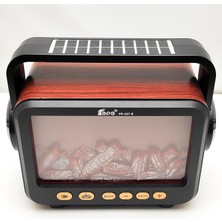 Solar Şarjlı Şömine Görünümlü Radyo Nostalji Bluetooth Fenerli Bt USB Sd Glr FP-337