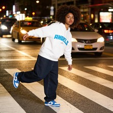 Angels By Dune Pamuk 3 Iplik Şardonlu Kapüşonlu Beyaz Sweatshirt