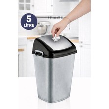 Ovio Ev Yaşam 5 Lt. Çöp Kovası Mutfak Banyo Ofis Kapaklı Çöp Kovası Tezgah Üstü Pratik Çöp Kutusu
