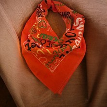 ALS Tasarım Dünyası Turuncu Renk Sweet Dream Yazılı %100 Koton Bandana
