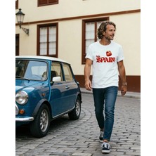 Dune Hola Spain Oversize 3 İplik Pamuk Baskılı Beyaz T-shirt