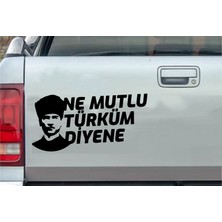 Sticker Usta Ne Mutlu Türküm Diyene  Atatürk Silüet Ata Gazi Mustafa Kemal Sticker - Araba  Oto Motosiklet Karavan Cam Sticker - 02505