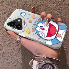 HONTINGA iPhone 16 ile Uyumlu Kılıfı Silikon Kenar Sert Arka Düşüme Önleyici Basitlik Anti Düşme Kamera Korumali Doraemon Desen Telefon Kılıf Kadın ve Erkek Için Uygundur K1-0577