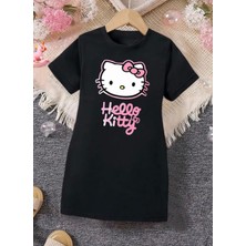 Punix Kids Punıx Kids Özel Seri Hello Kitty Baskılı %100 Pamuk Yeni Sezon Kısa Kollu Yazlık Kız Çocuk Elbise