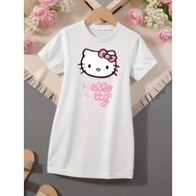 Punix Kids Punıx Kids Özel Seri Hello Kitty Baskılı %100 Pamuk Yeni Sezon Kısa Kollu Yazlık Kız Çocuk Elbise