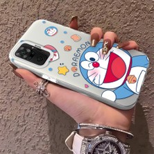 HONTINGA Xiaomi Redmi Note 10 Pro ile Uyumlu Kılıfı Silikon Kenar Sert Arka Düşüme Önleyici Basitlik Anti Düşme Kamera Korumali Doraemon Desen Telefon Kılıf Kadın ve Erkek Için Uygundur K1-0577