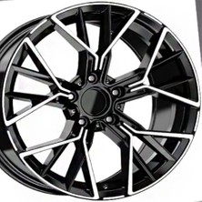 RC 20 Inç 5X112 G11 G12 G30 Ön Arka Uyumlu Siyah Elmas Kesim Jant Mo