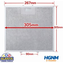Hgnm E-Trading 265x305 480122102168 Davlumbaz Filtresi 267 x 305 mm 405525042, 4055250429, KIT0010805