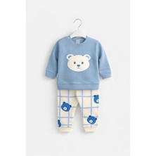Mini Kanka Bebek Pijama Takımı Ayıcık Desenli Pamuklu Uzun Kollu Unisex