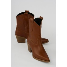 Mubiano Collection Kadın Hakiki Deri Kovboy Bot Kısa Topuklu Dakota Taba