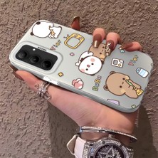 HONTINGA Samsung Galaxy A35 ile Uyumlu Kılıfı Silikon Kenar Sert Arka Düşüme Önleyici Basitlik Anti Düşme Kamera Korumali Panda Desen Telefon Kılıf Kadın ve Erkek Için Uygundur K1-0580