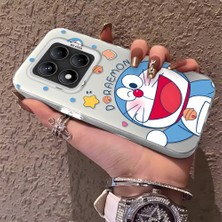 HONTINGA Xiaomi Redmi Note 14 Pro ile Uyumlu Kılıfı Silikon Kenar Sert Arka Düşüme Önleyici Basitlik Anti Düşme Kamera Korumali Doraemon Desen Telefon Kılıf Kadın ve Erkek Için Uygundur K1-0577