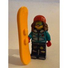 Orjinal LEGO Minifigür Winter Snowboard Girl With Snowboard