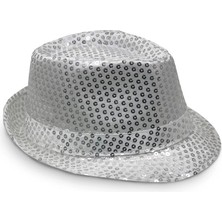 Magicool Disko  Gümüş Payetli Fötr Şapka Yetişkin Boy